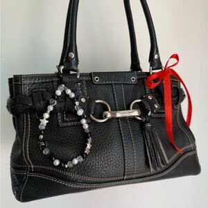 Vintage Coach Black Leather Satchel